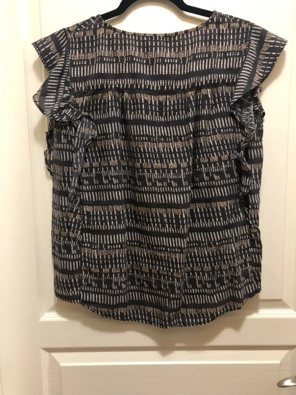 Noa Noa women’s cap sleeve ruffle top sz Small EU36 cream grey - Picture 4 of 5